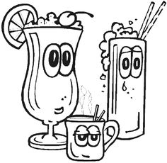 236x230 Fast Food The Big Burger And Drink Coloring Page For Kids Kids