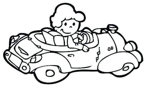 500x302 Coloring Pages For Kids Pin By On Hello Kitty And Kid Driving Car