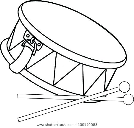 450x430 Drum Coloring Sheet Drum Coloring Page Pin Drawn Instrument Snare