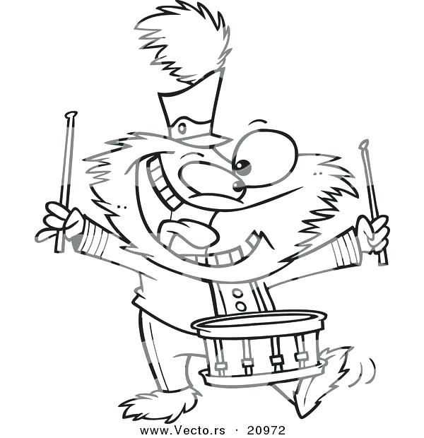 600x620 Drums Coloring Page Drum Coloring Page Vector Of A Cartoon Monster