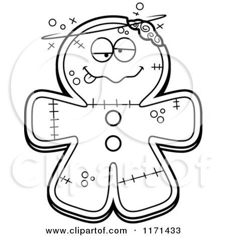 450x470 Cartoon Clipart Of A Drunk Gingerbread Zombie Mascot