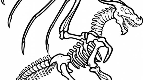 585x329 Quickly Bones Coloring Pages Free Printable Skeleton For Kids