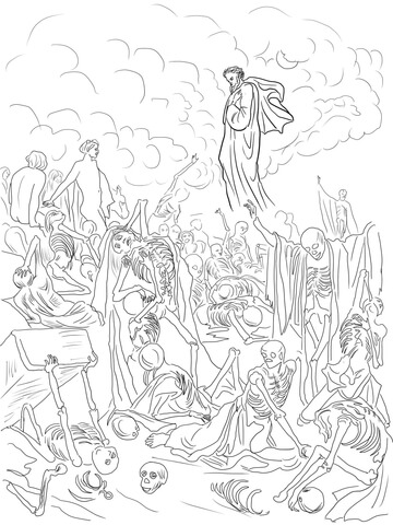 360x480 Ezekiel Dry Bones Coloring Page Ezekiels Vision The Valley