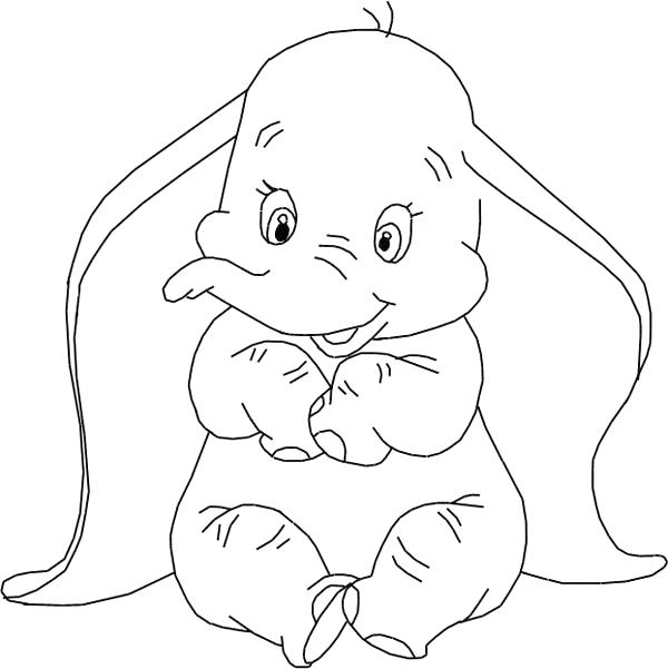 600x601 Dumbo Coloring Page Baby Dumbo Coloring Pages