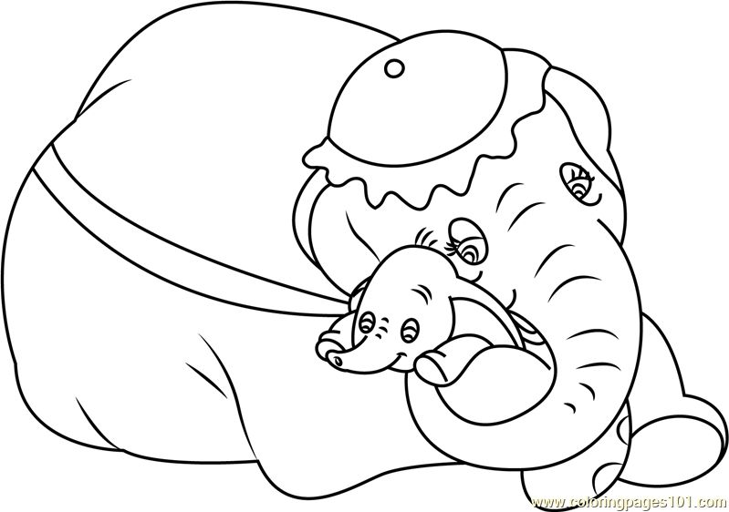 799x562 76867 Mom And Baby Dumbo On Dumbo Coloring Pages
