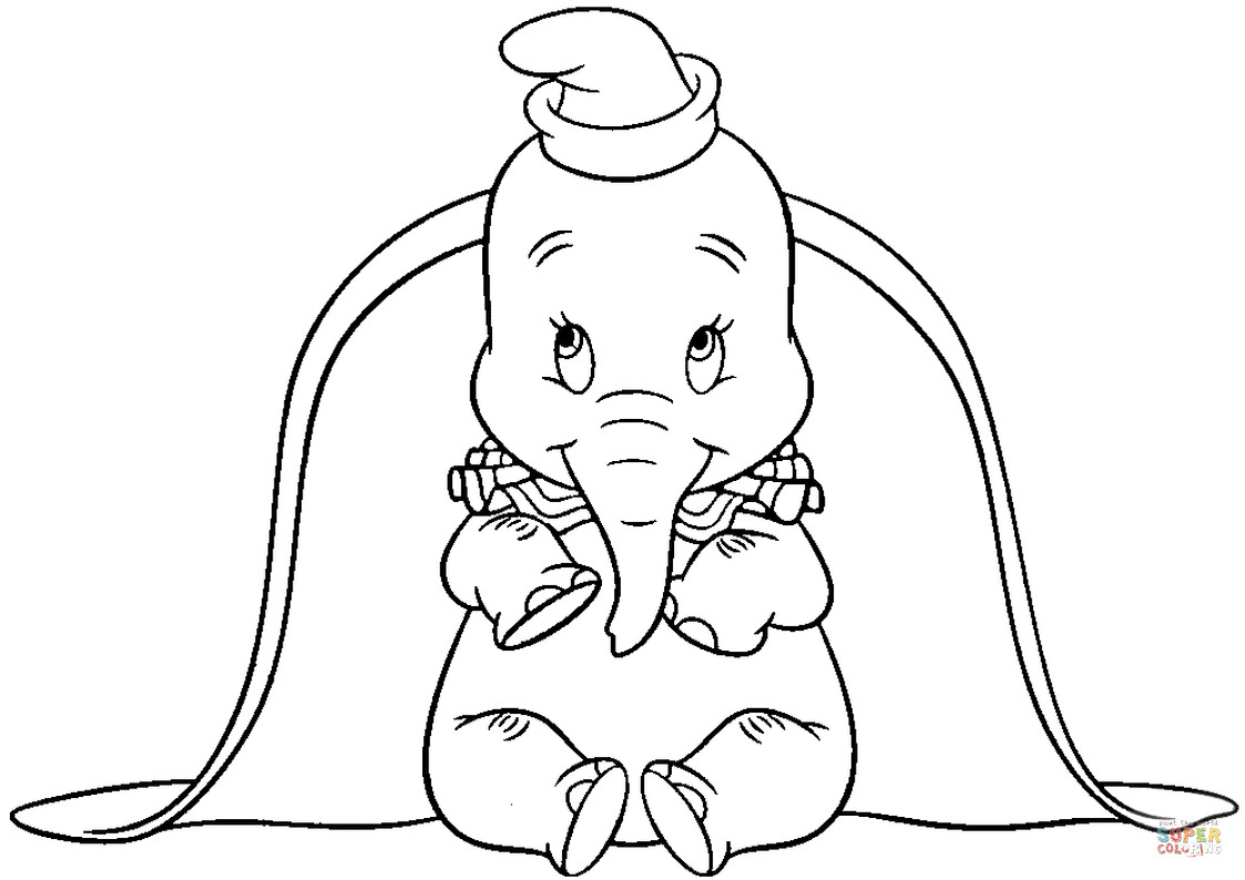 1123x794 Big Ears Dumbo Coloring Page 20 Pages