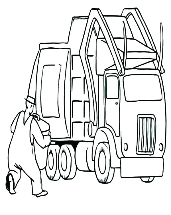 600x753 Trash Truck Coloring Pages Trash Truck Coloring Page Trash Truck