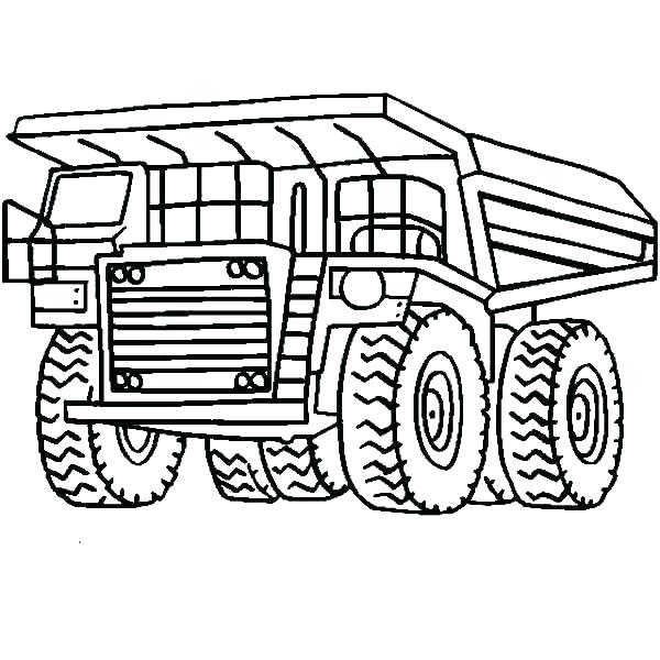 600x600 Dump Truck Coloring Page