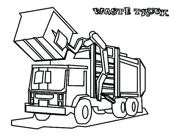 600x464 Coloring Truck Garbage Truck Coloring Page Garbage Waste Truck