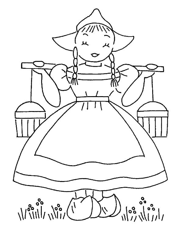 600x759 Dutch Girl, Sweet Smile Dutch Girl Coloring Pages Ha