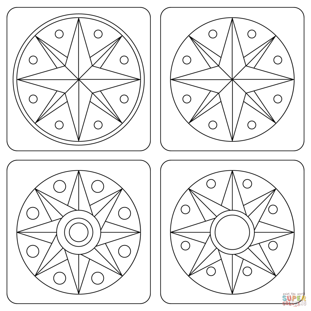 1024x1024 Pennsylvania Dutch Hex Signs Free Coloring Page