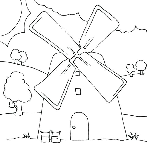 600x600 Windmill Coloring Page Energy Coloring Pages Coloring Page Wind