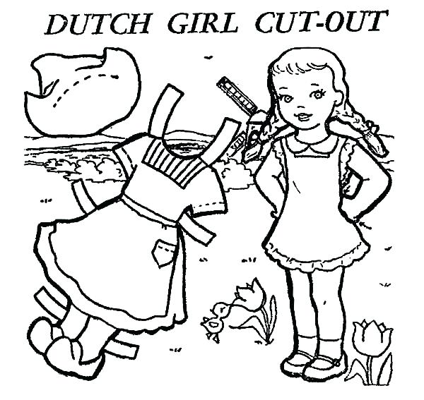 600x567 Cut Out Continents Coloring Page Cut Out Coloring Pages Dutch Girl