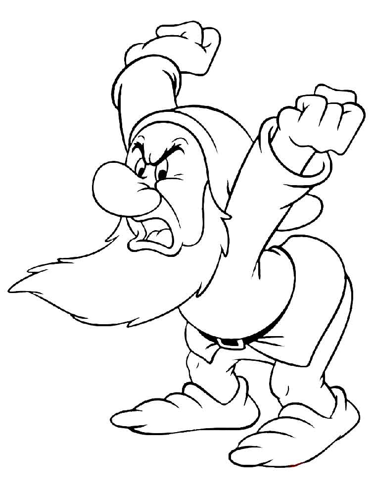 750x1000 Grumpy The Dwarf Coloring Pages. Free Printable Grumpy The Dwarf