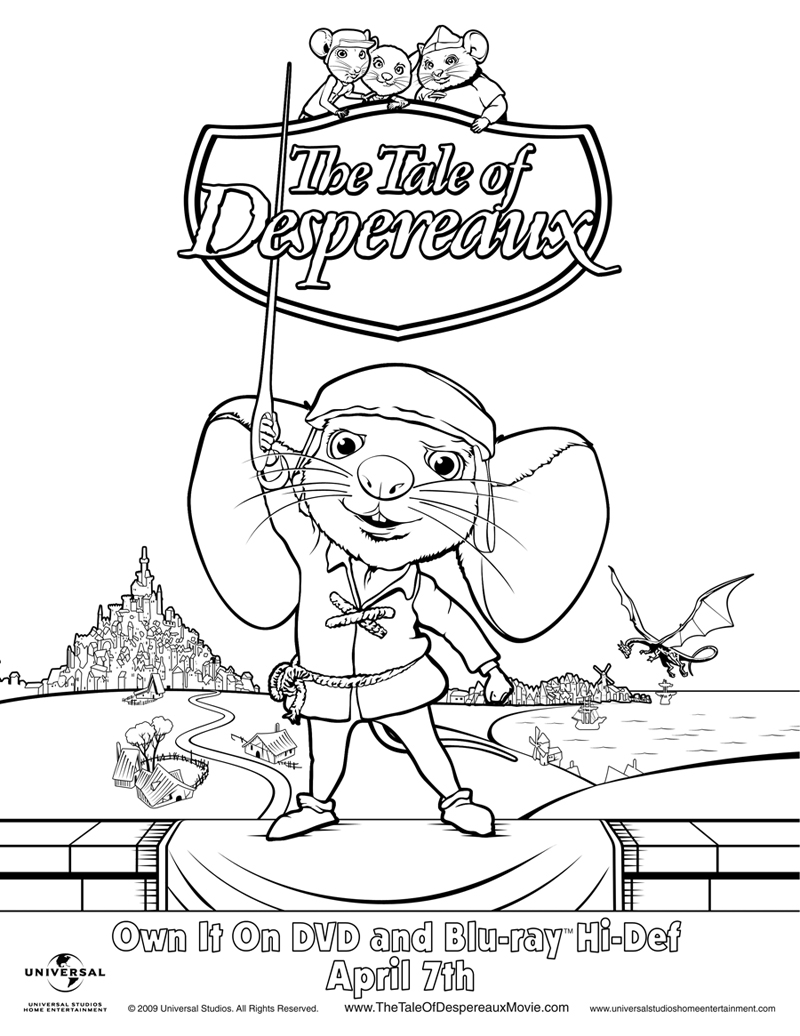 800x1036 Easily Tale Of Despereaux Coloring Pages Dynamite Download