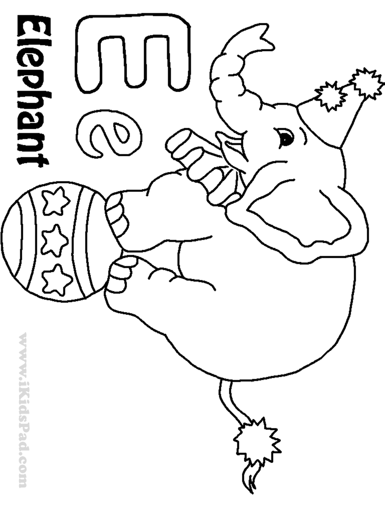 768x1024 Letter E Coloring Page