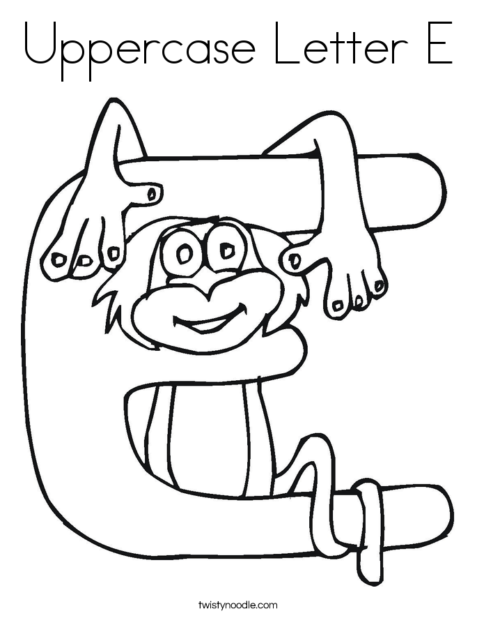 685x886 Uppercase Letter E Coloring Page