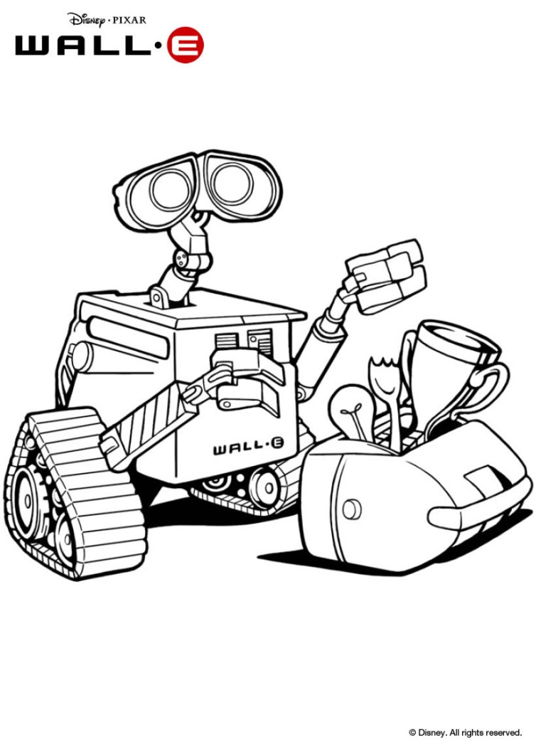 754x1057 Wall E Coloring Pages