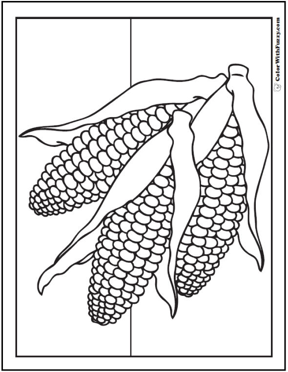 Ear Of Corn Coloring Page
