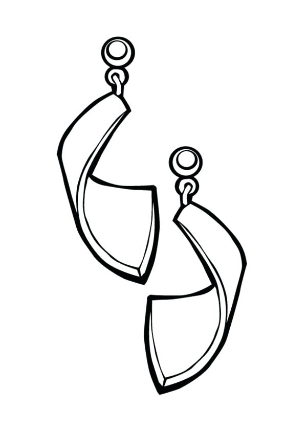 600x851 Girl Coloring Pages Earrings Jewelry For Girl Coloring Page Girl