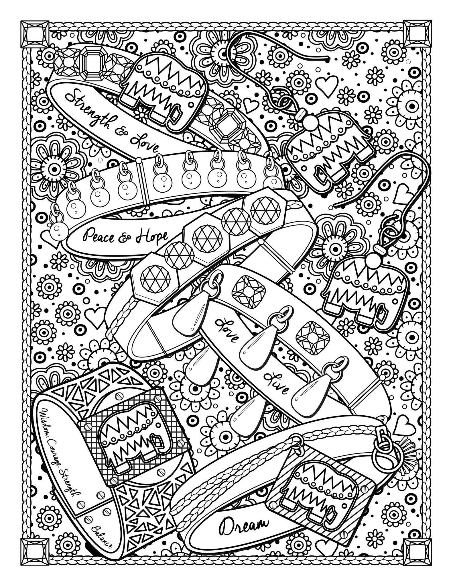 1582x2048 Coloring Book Adult Jewelry Jewels In 3