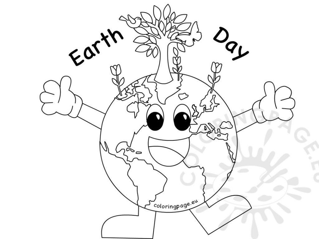 1024x768 Color Pages Earth Day For Kids With Sun Free Printable Coloring