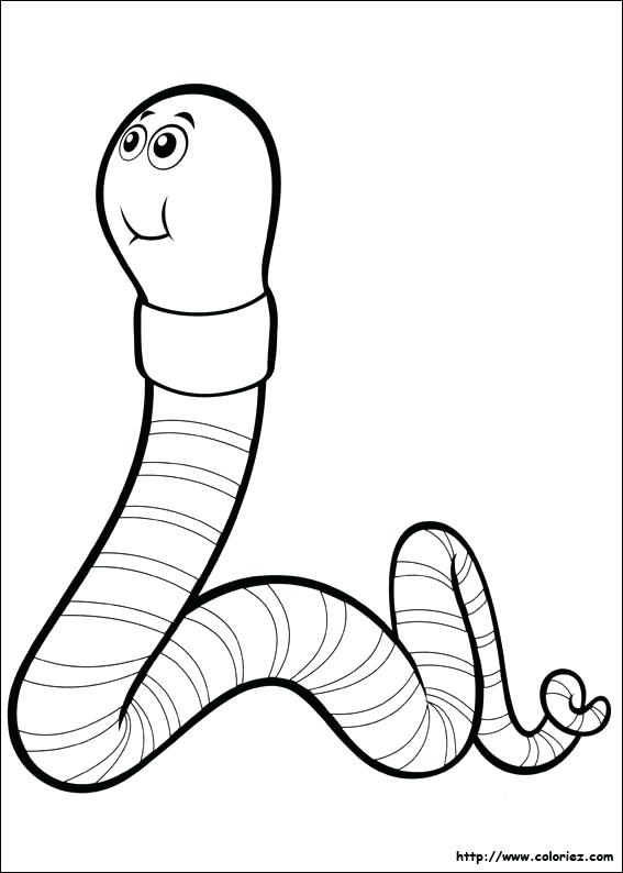 567x794 Earthworm Coloring Page