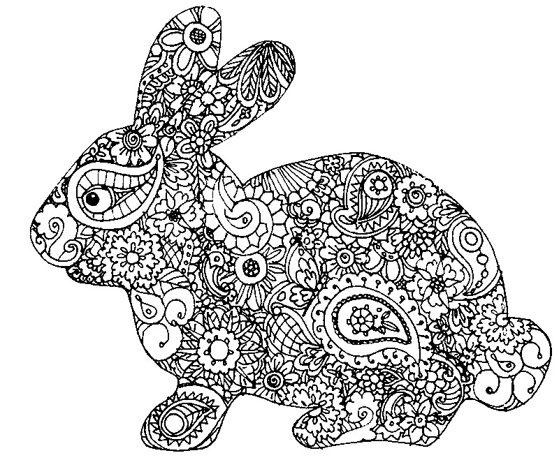 800x659 Adult Easter Coloring Pages Adult Coloring Page Easter Rabbit