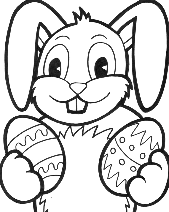 570x714 Bunny With Eggs2 And Easter Face Coloring Pages