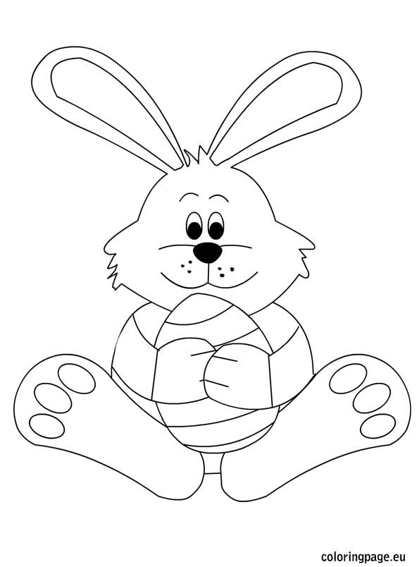 595x804 Easter Rabbit With Egg Coloring Page Easter Easter