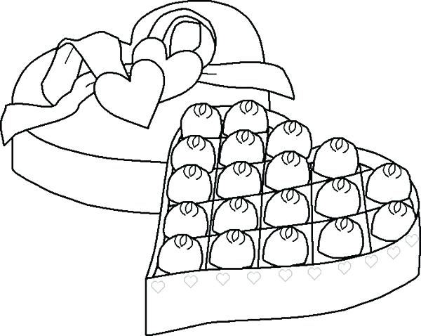 600x478 An Open Box Chocolate Coloring Page Chocolate Box Free Coloring