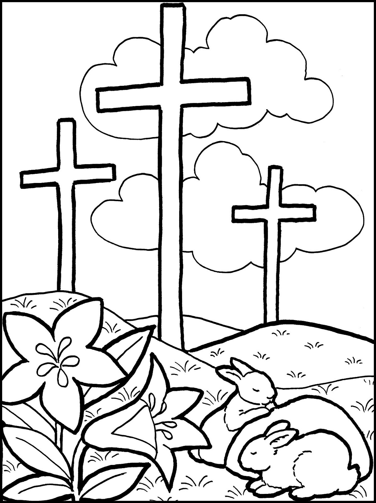 1196x1600 Easter Cross Coloring Pages Printable Hd Images