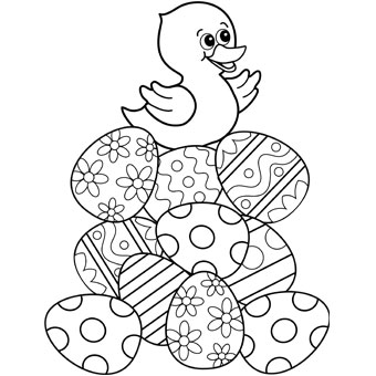 340x340 Easter Duck With Eggs,