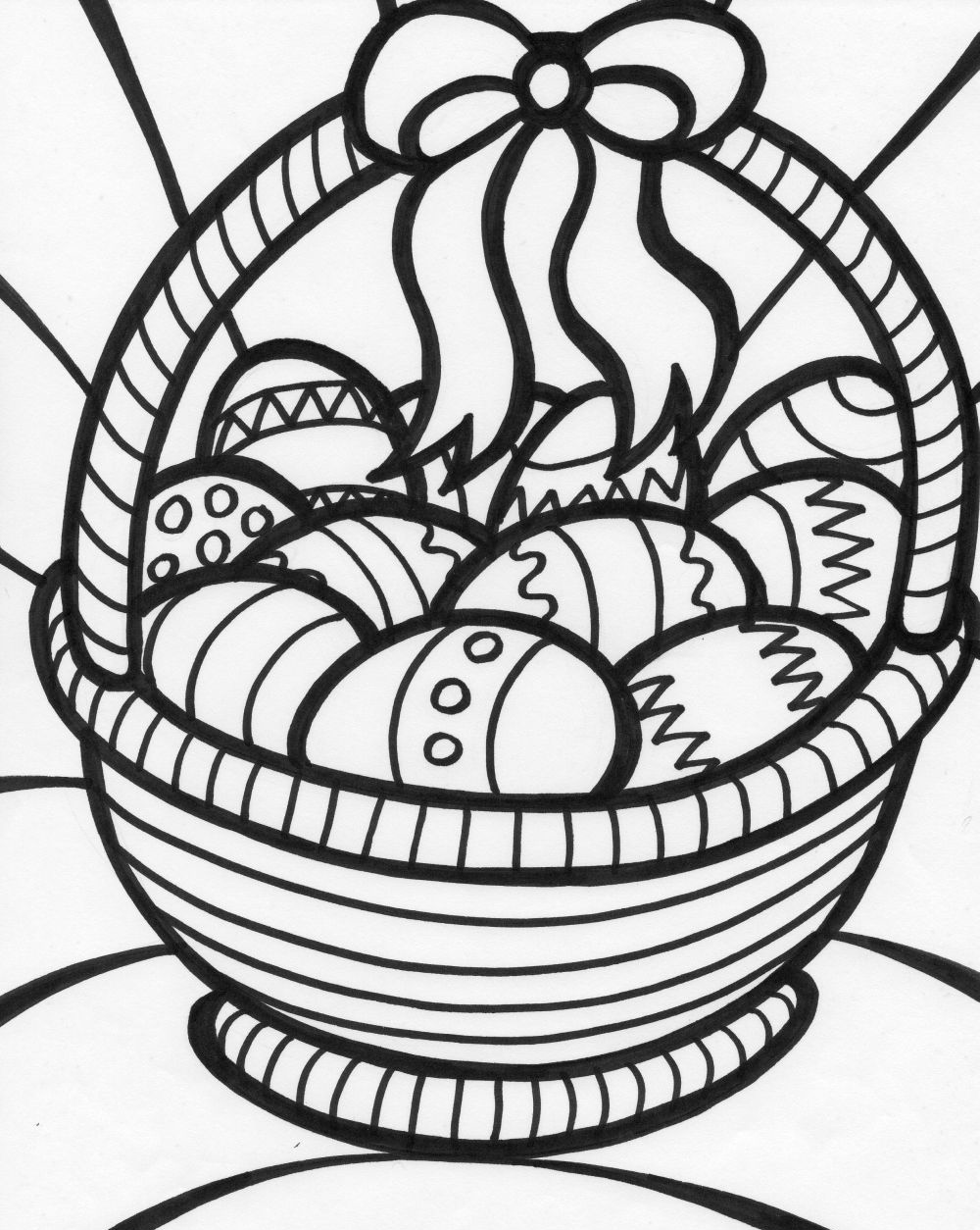 1000x1254 Easter Egg Basket Coloring Pages Printable