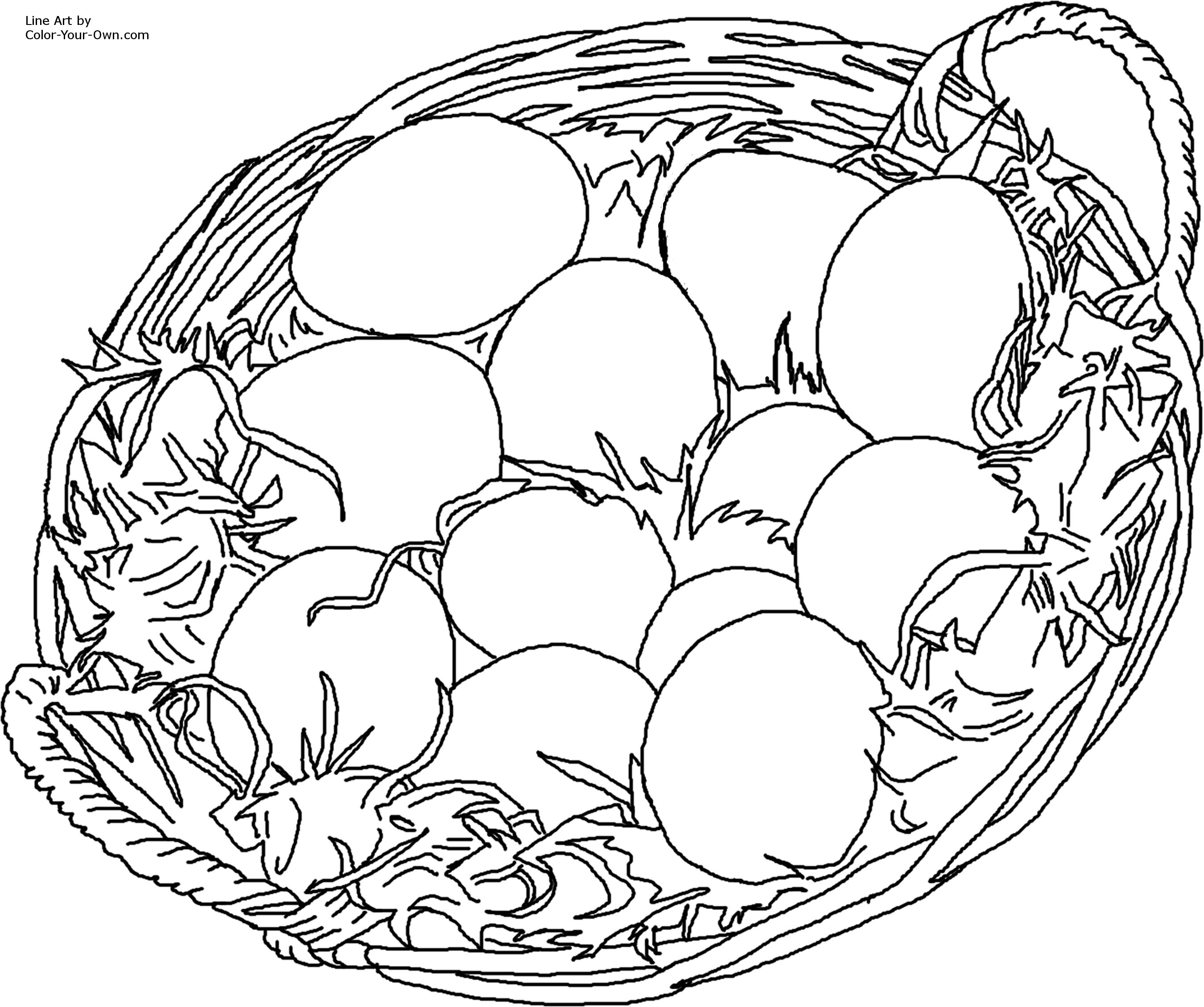2700x2260 Easter Eggs In Basket Coloring Page
