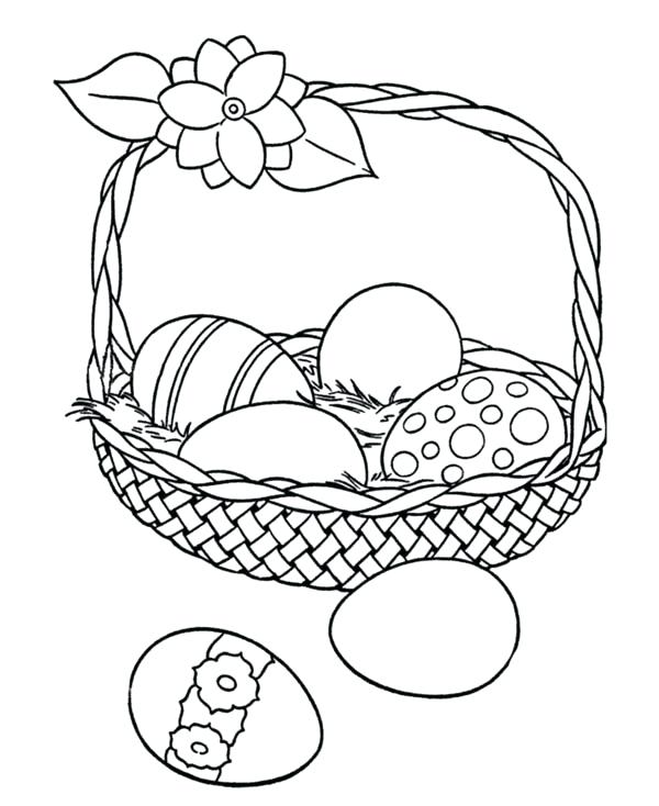 600x734 Creative Basket Coloring Page Batch Coloring Cute Coloring Easter