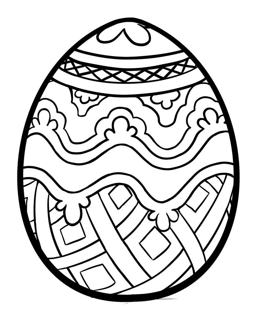 826x1023 Easter Egg Pattern Coloring Page