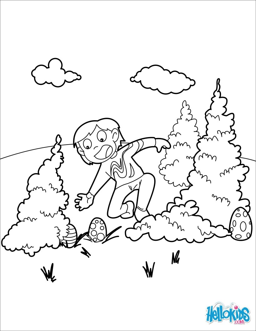 820x1060 Easter Egg Hunt Coloring Page