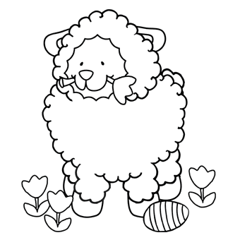 340x340 Easter Lamb Coloring Page