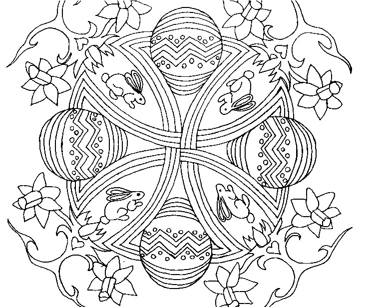 753x615 Adult Coloring Page Easter Mandala Of Easter 8