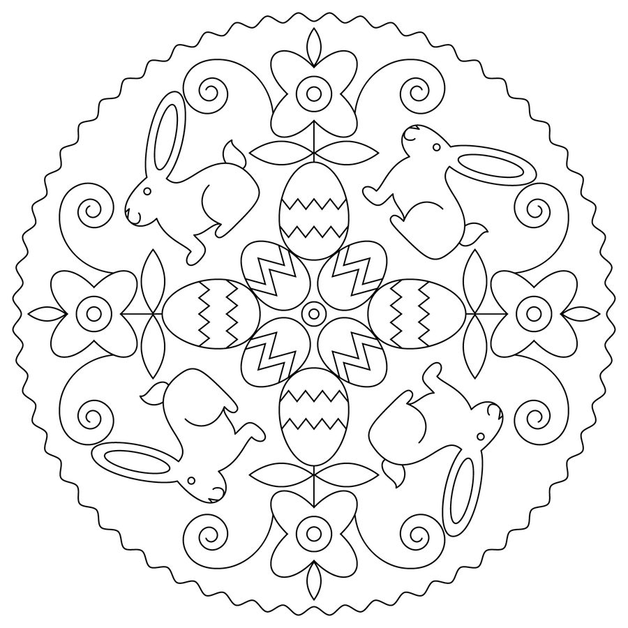900x900 Coloring Pages Easter Mandalas, Printable For Kids Amp Adults, Free