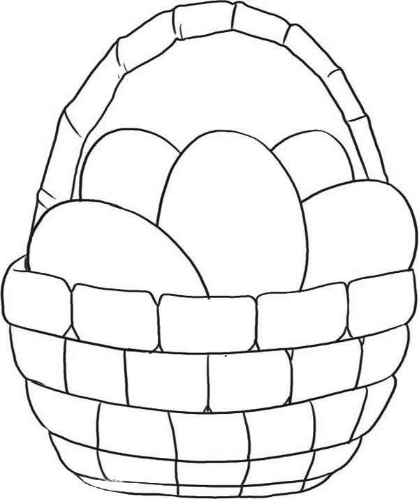 600x715 Simple Easter Coloring Pages Easter Basket Coloring Pages Simple