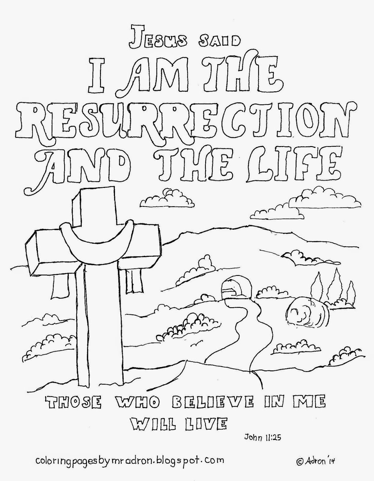 1245x1600 Coloring Pages For Kids By Mr. Adron I Am The Resurrection