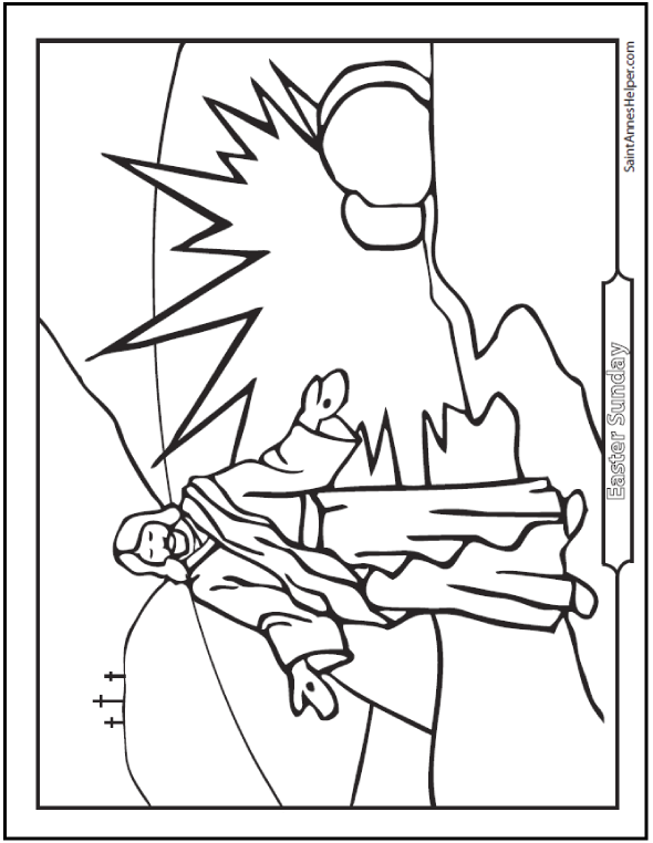 590x762 Resurrection Coloring Page Jesus On Easter Sunday