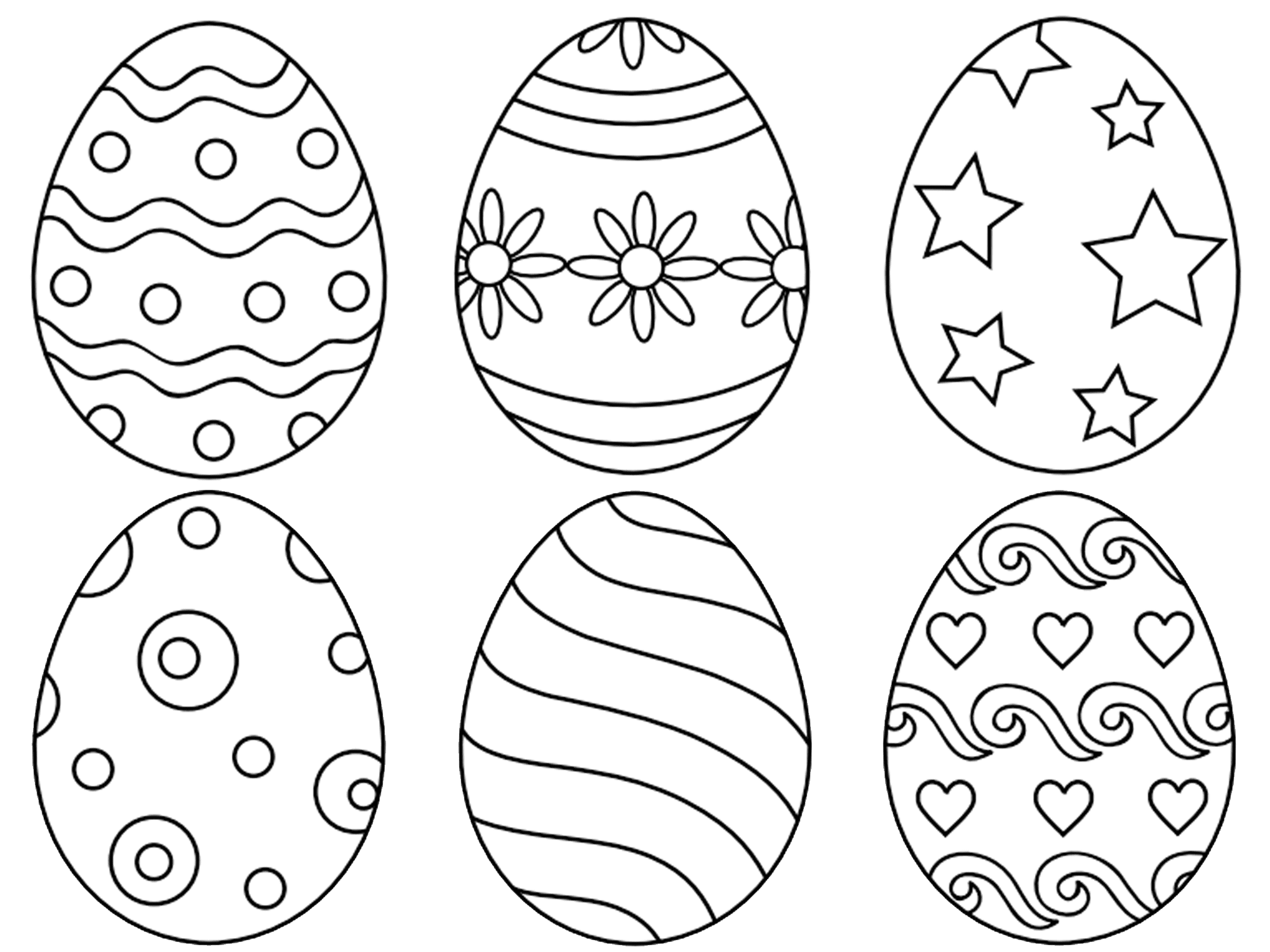 2000x1500 Easter Eggs Coloring Pages Happy Easter 2018 Images, Quotes