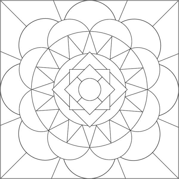 600x600 Mandala Coloring Page By Accidental Artist