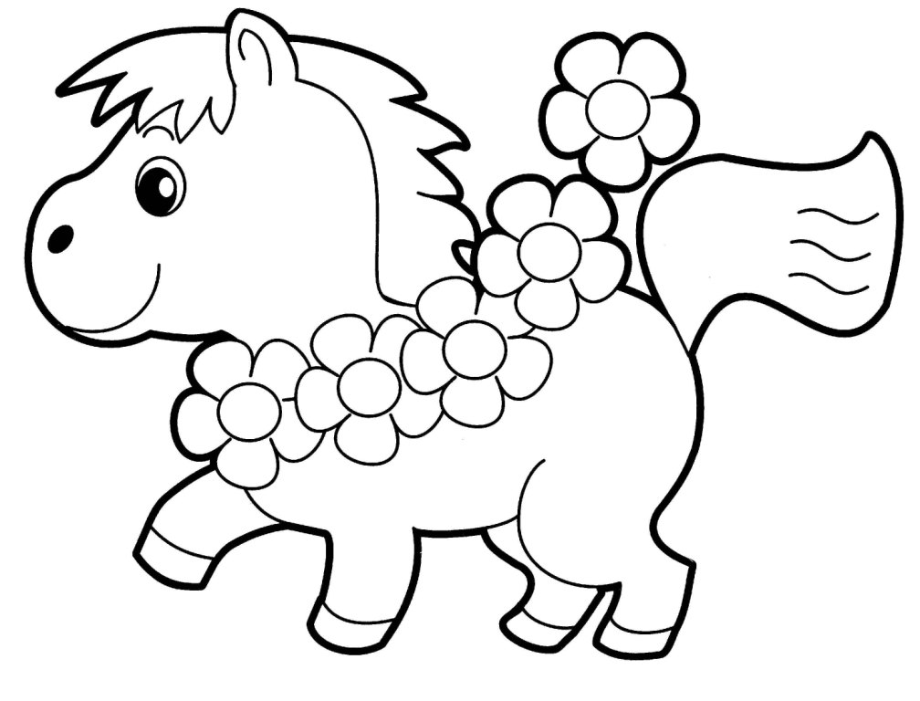 1008x768 Easy Preschool Coloring Pages Animals