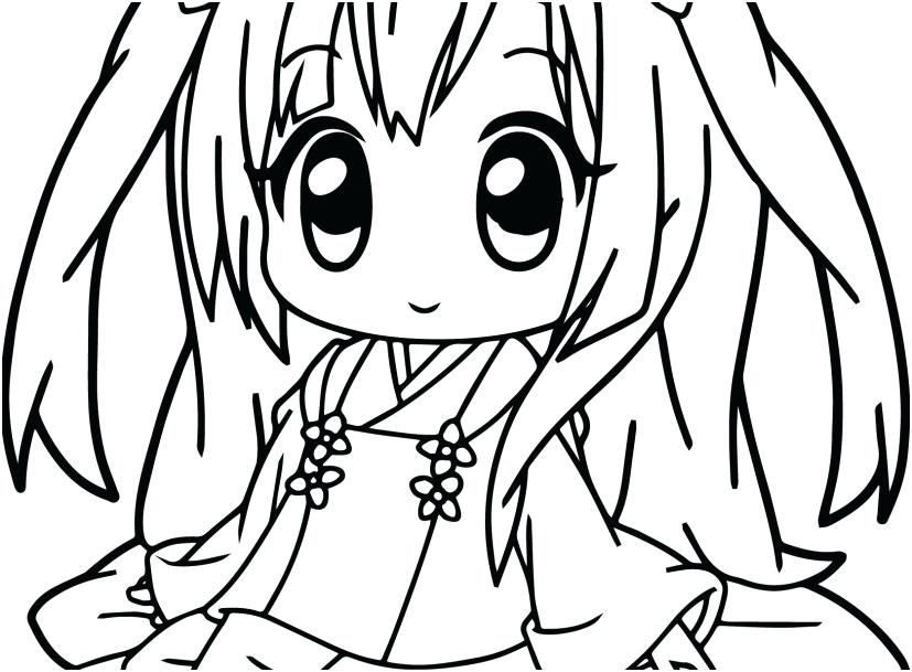 827x609 Cute Anime Girl Coloring Pages Very Cute Anime Girl Coloring Page
