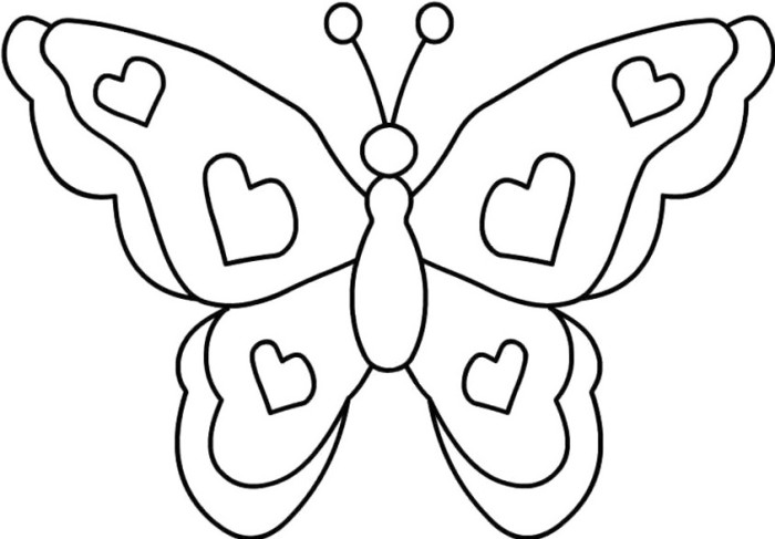 700x487 Simple Butterfly Coloring Pages