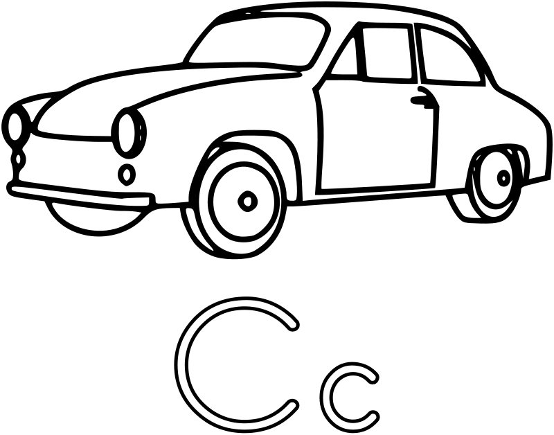 800x628 C Is For Car Coloring Page Easy Car Coloring Pages Letter C 2nd